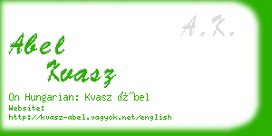 abel kvasz business card